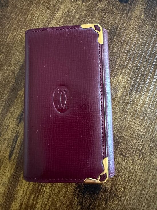 Cartier Handbags - Vintage 1980s Must de Cartier 6 Key Holder Burgundy Leather Box Cloth Cards